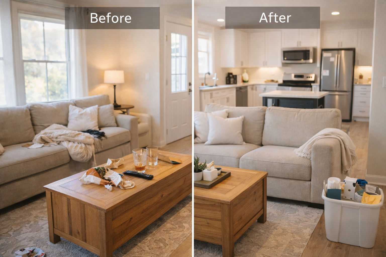 Airbnb Before After Living