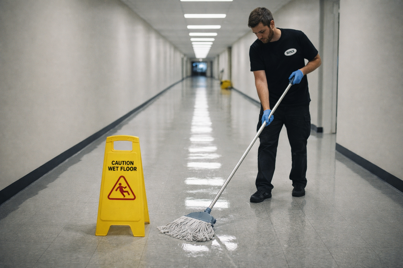 Commercial Hallway Mopping