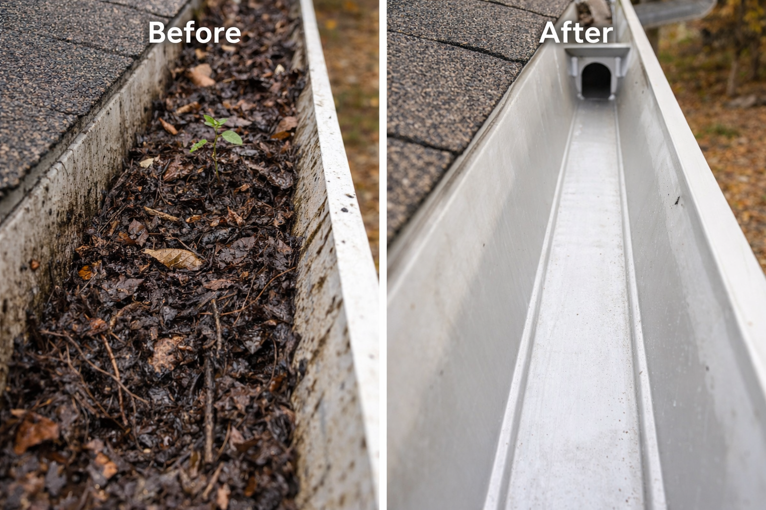 Gutter Before After Trough