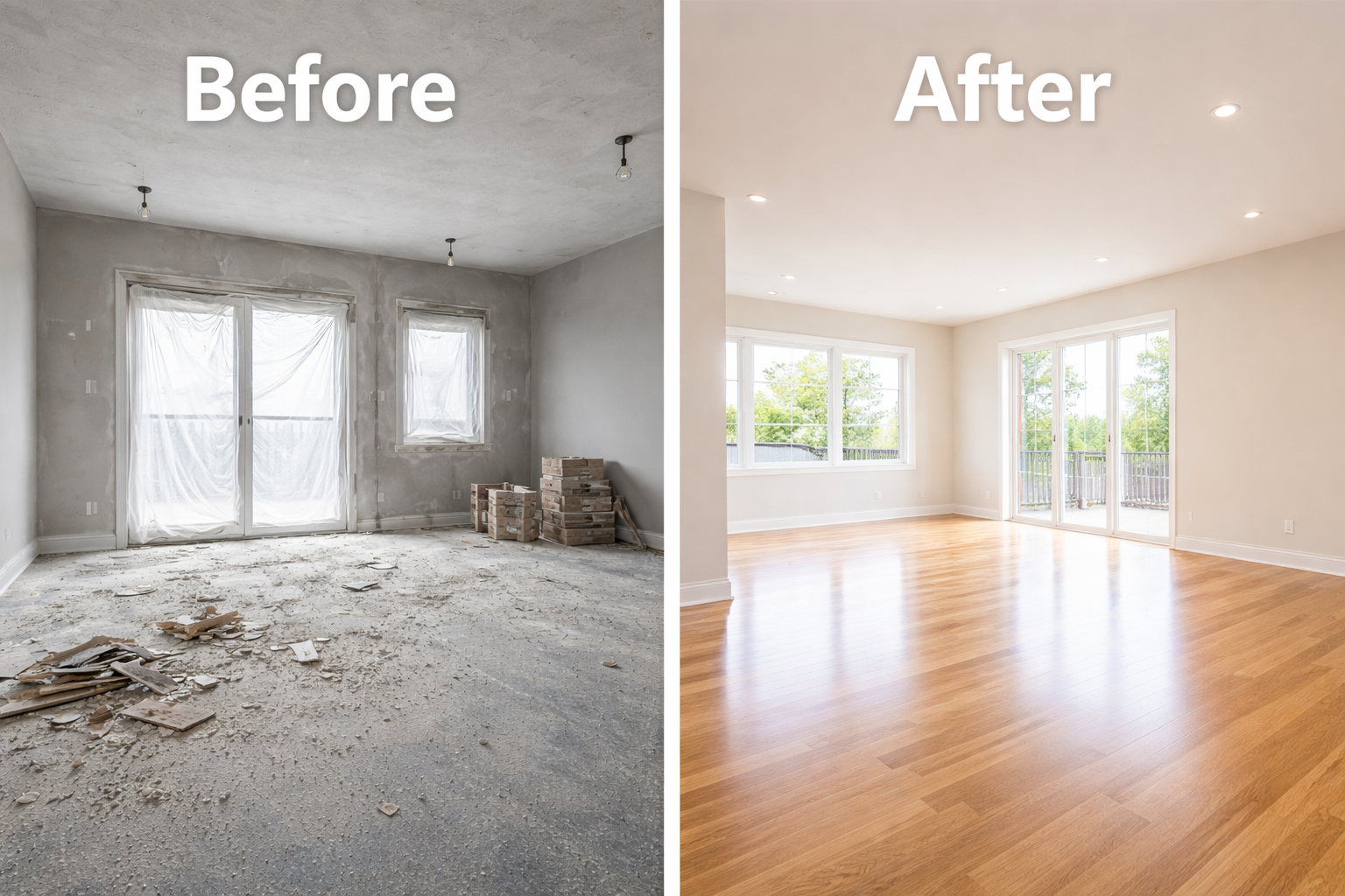 Post Construction Before After Room