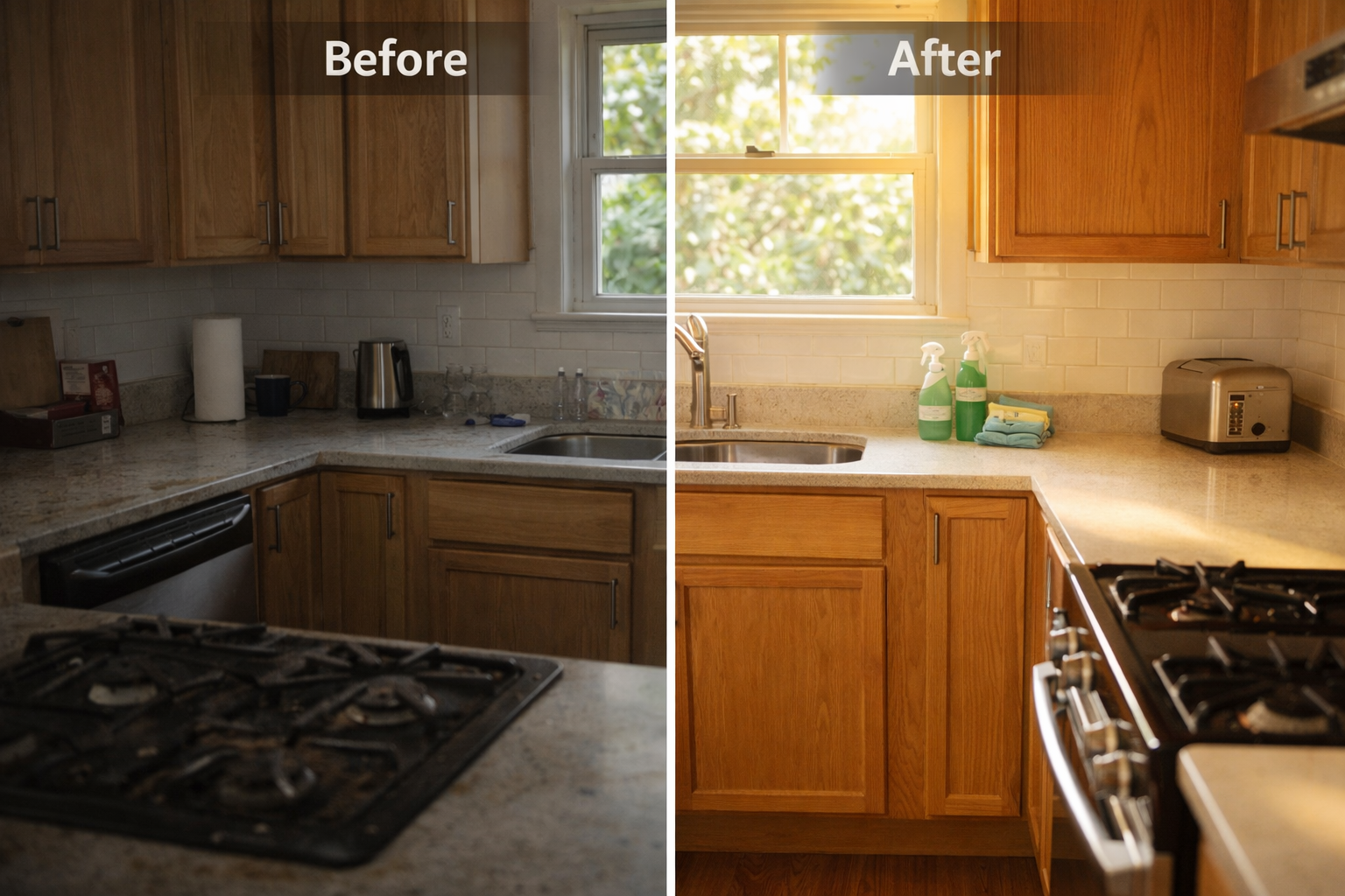 Residential Before After Kitchen